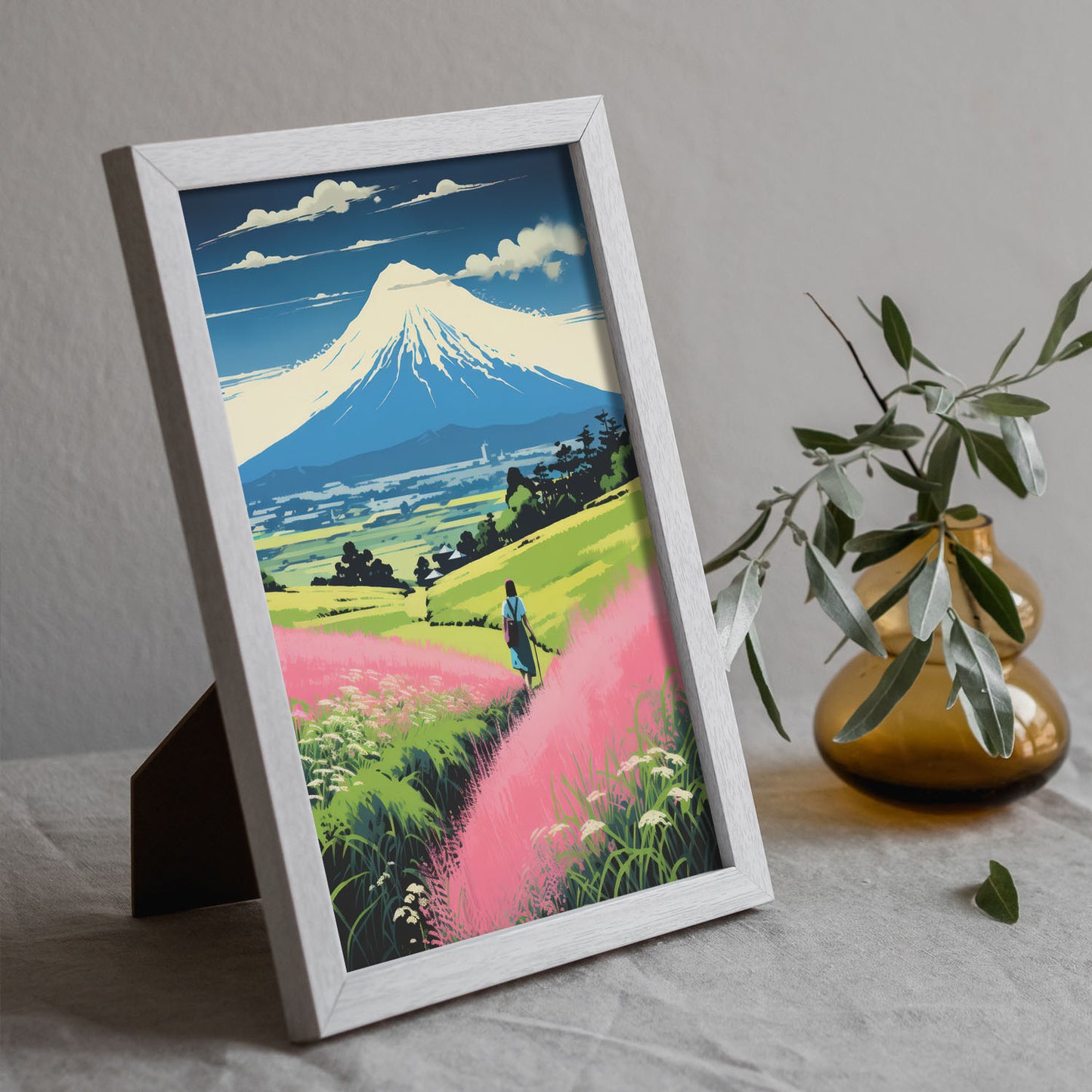 Lámina Nacnic Montaña Fuji en Estilo Japonés Ecléctico