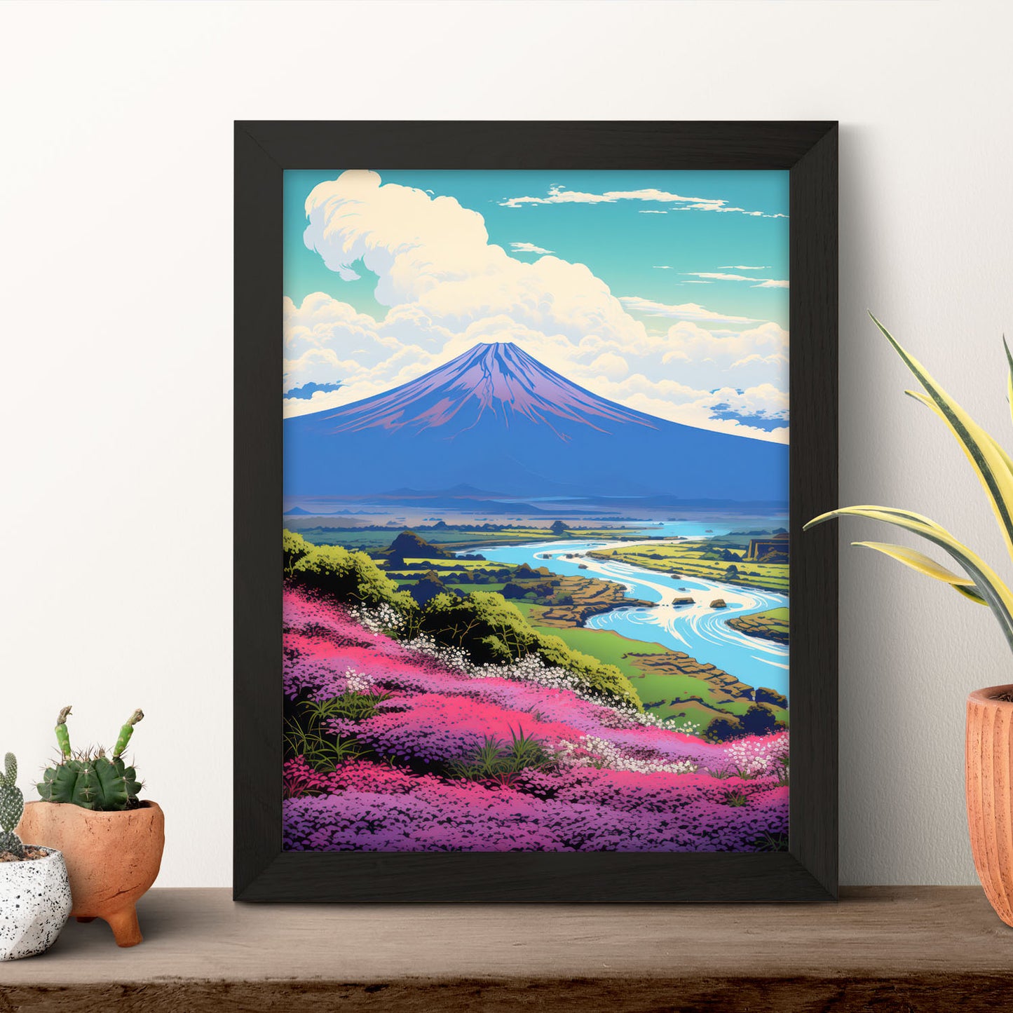 Nacnic Lámina Decorativa Ecléctica Mt. Fuji Noble Range en Japonés