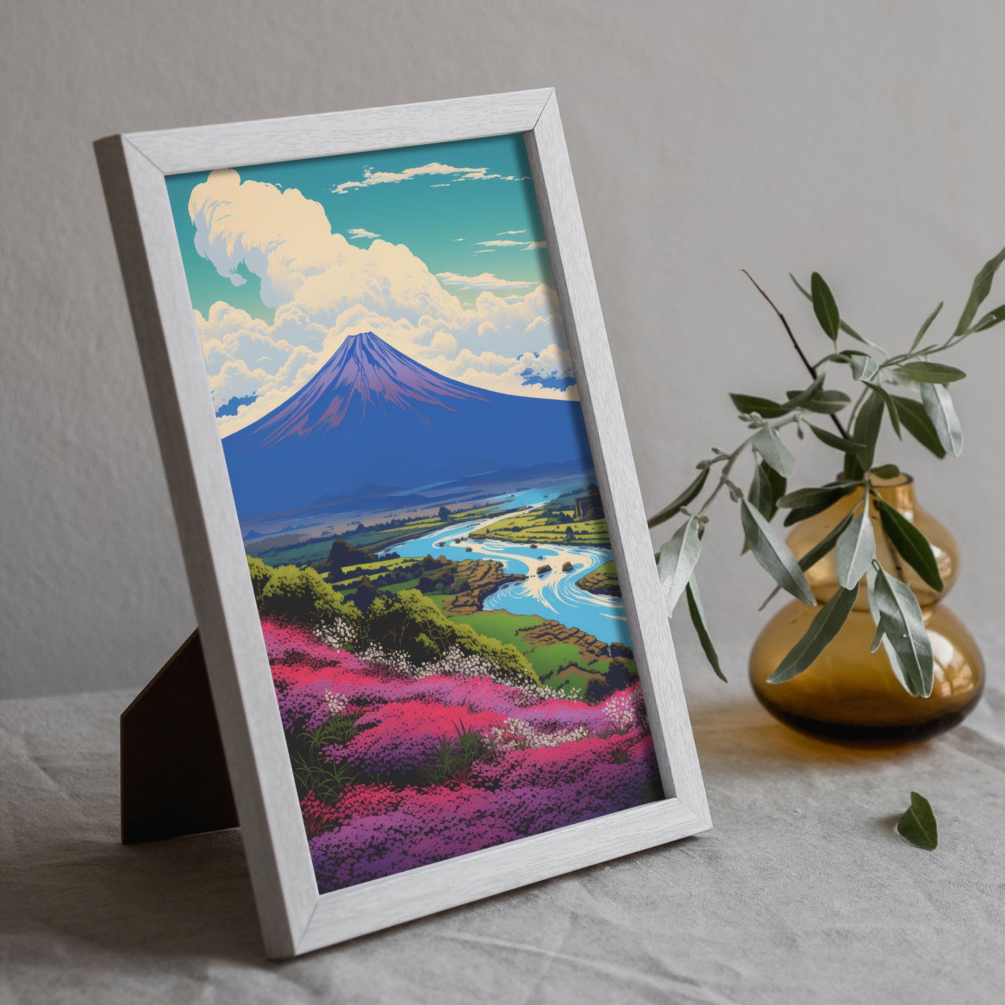 Nacnic Lámina Decorativa Ecléctica Mt. Fuji Noble Range en Japonés