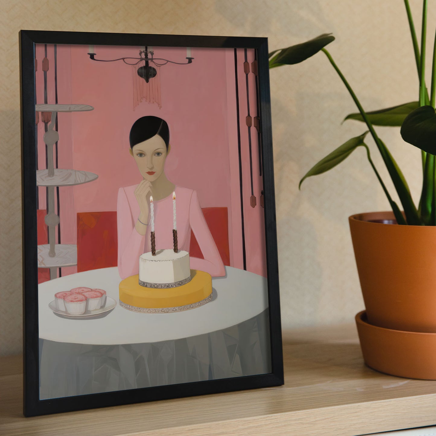 Lamina Nacnic Deseo de Cumpleaños en Habitación Rosa Ecléctica