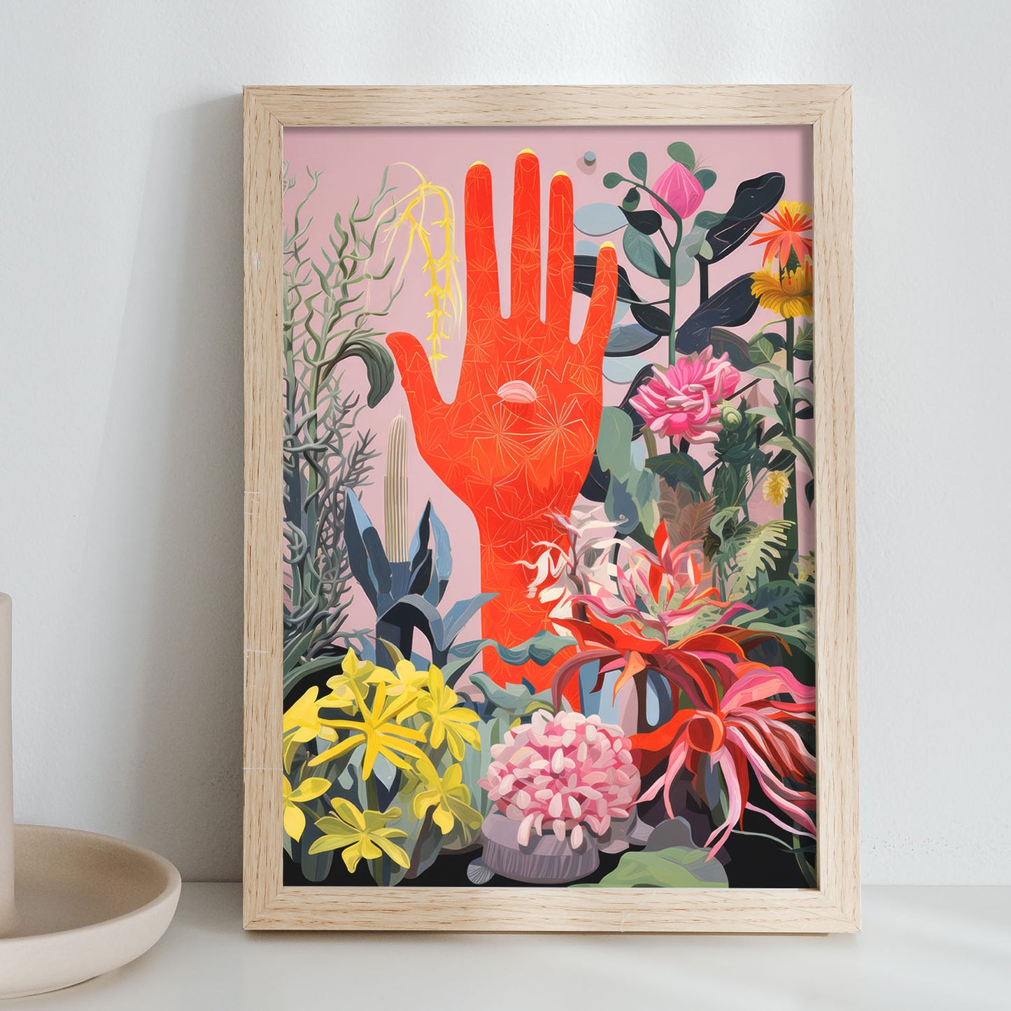 Lamina Nacnic Mano Naranja con Estampados Decorativos Eclécticos