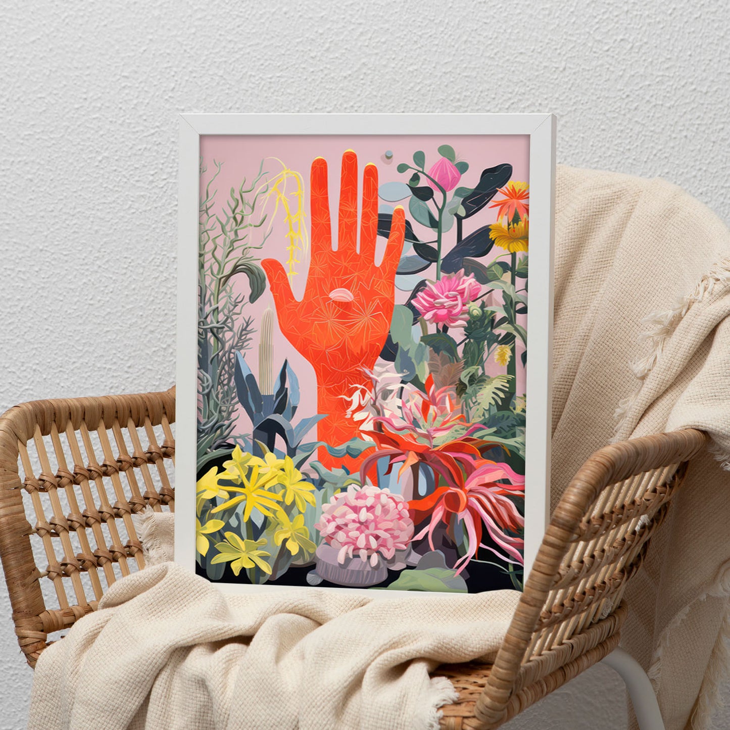 Lamina Nacnic Mano Naranja con Estampados Decorativos Eclécticos