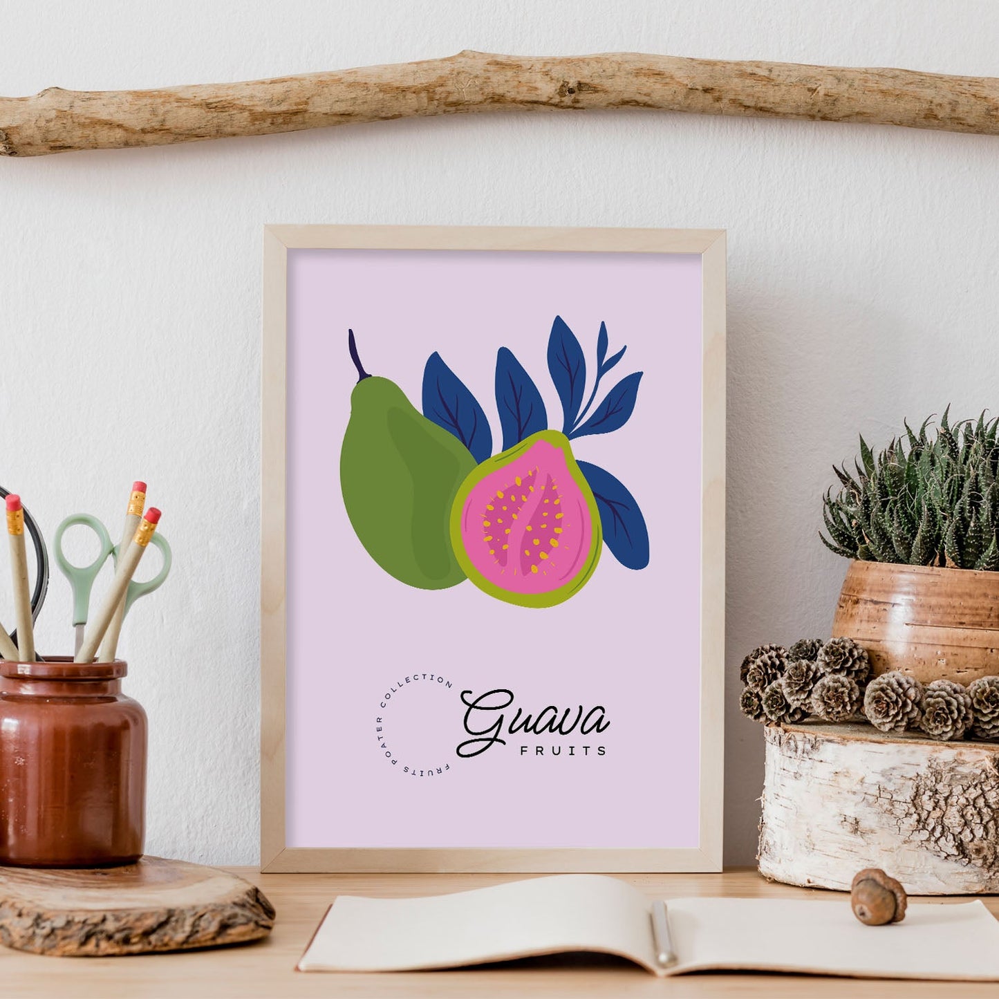 Guava Fruit and Leaves-Artwork-Nacnic-Nacnic Estudio SL