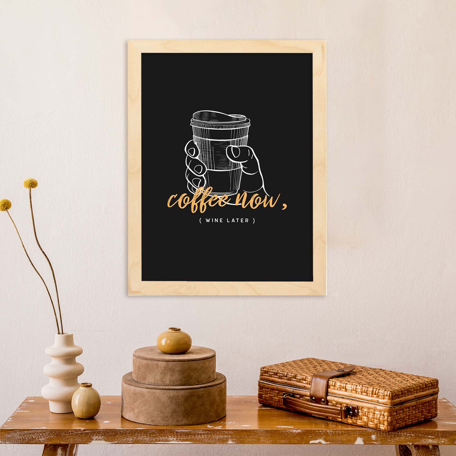 Set de láminas Café ahora, vino luego. Pósters para cafeterías, restaurantes y amantes del café.-Artwork-Nacnic-Nacnic Estudio SL
