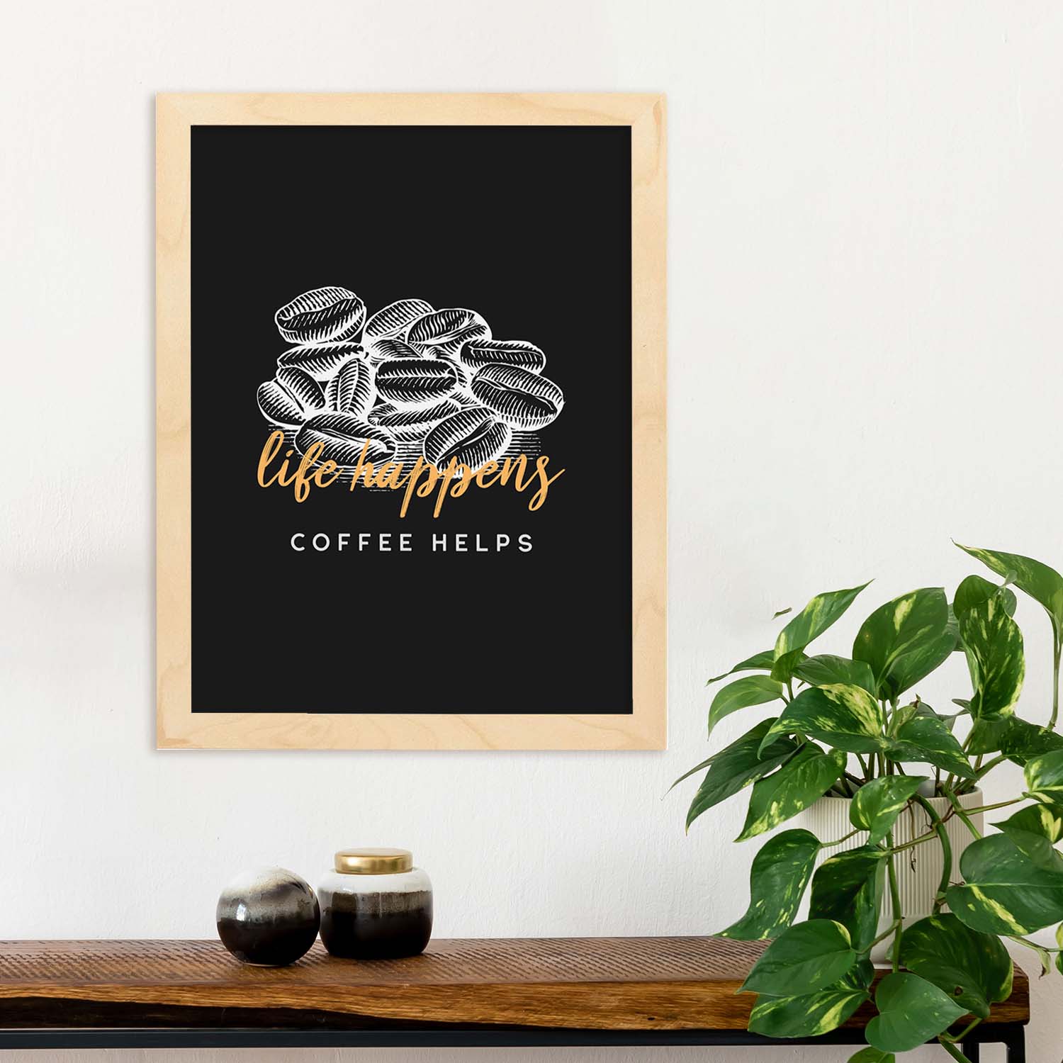 Set de láminas La vida ocurre, el cafe ayuda. Pósters para cafeterías, restaurantes y amantes del café.-Artwork-Nacnic-Nacnic Estudio SL