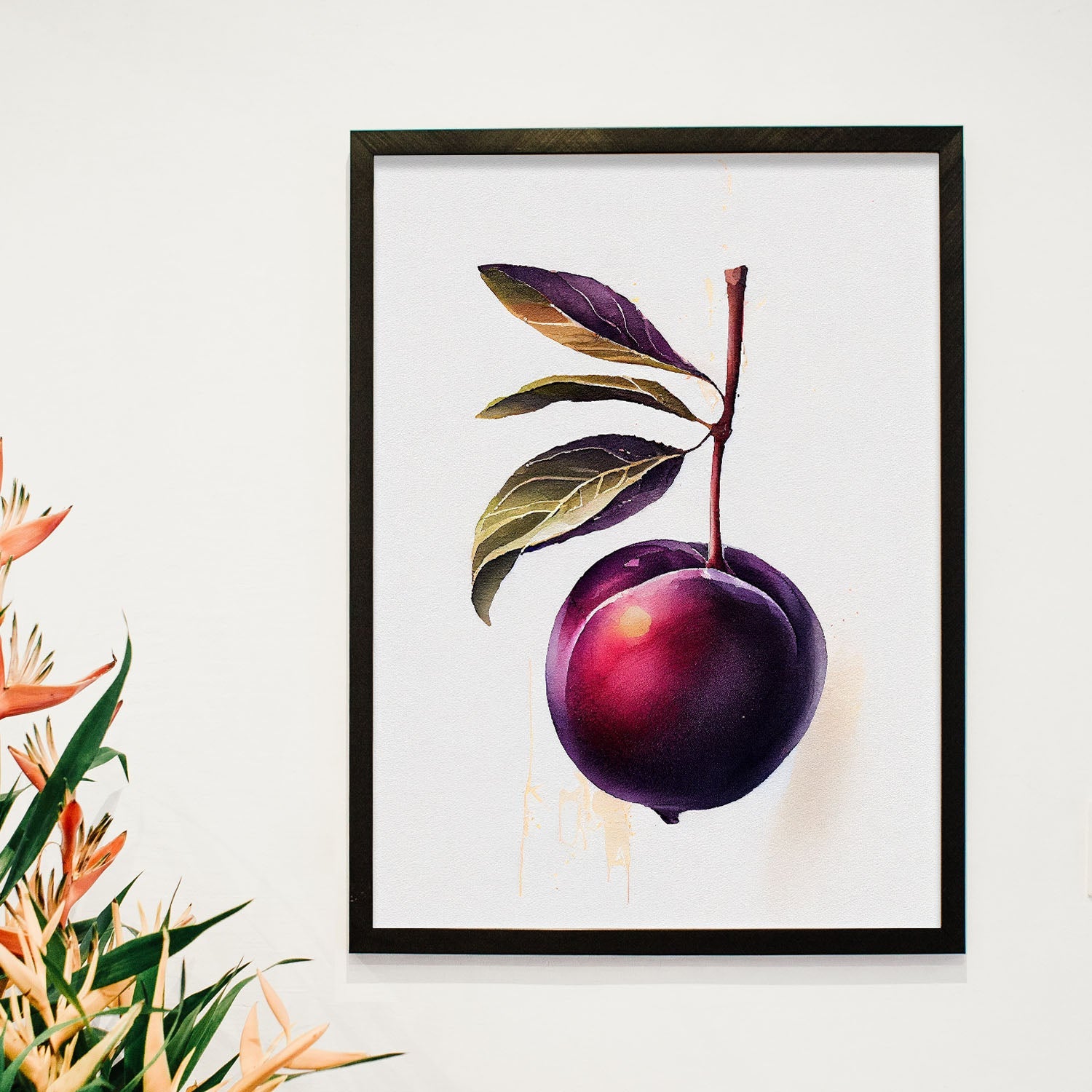Nacnic minimalist Plum_1. Aesthetic Wall Art Prints for Bedroom or Living Room Design.-Artwork-Nacnic-A4-Sin Marco-Nacnic Estudio SL