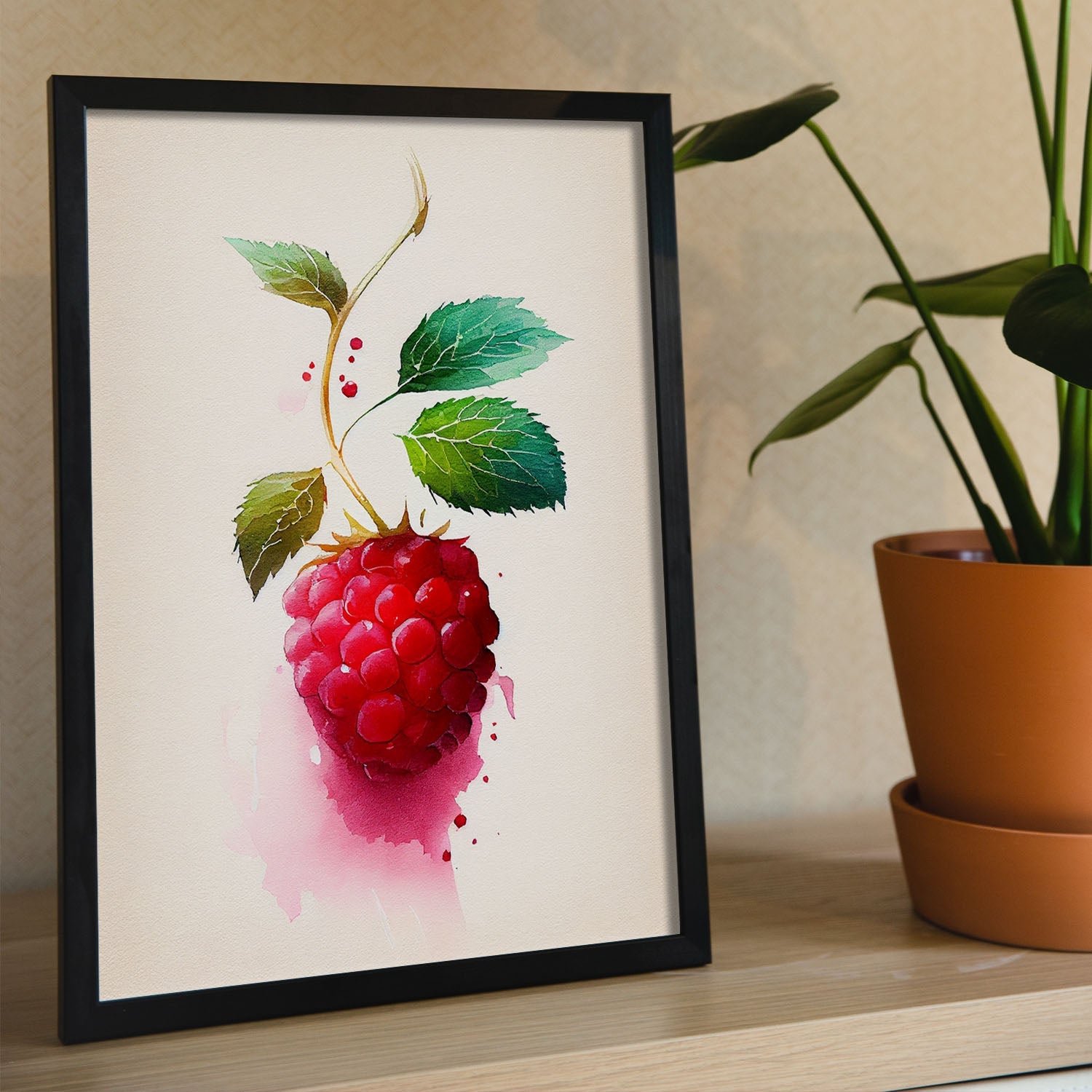 Nacnic minimalist Rasberry_1. Aesthetic Wall Art Prints for Bedroom or Living Room Design.-Artwork-Nacnic-A4-Sin Marco-Nacnic Estudio SL