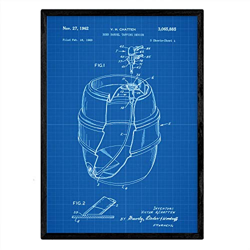 Poster con patente de Barril de cerveza. Lámina con diseño de patente antigua-Artwork-Nacnic-Nacnic Estudio SL