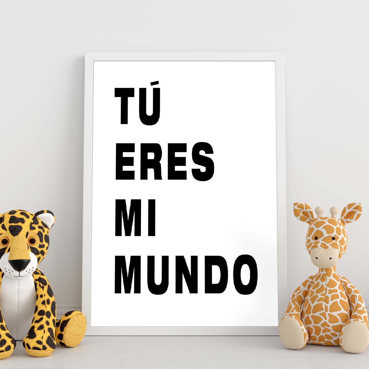 Poster con mensaje feliz. Lámina Tú eres mi mundo.-Artwork-Nacnic-Nacnic Estudio SL