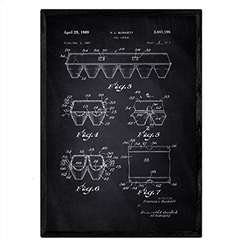 Poster con patente de Caja de huevos 2. Lámina con diseño de patente antigua-Artwork-Nacnic-Nacnic Estudio SL