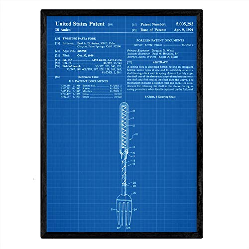 Poster con patente de Tenedor. Lámina con diseño de patente antigua-Artwork-Nacnic-Nacnic Estudio SL