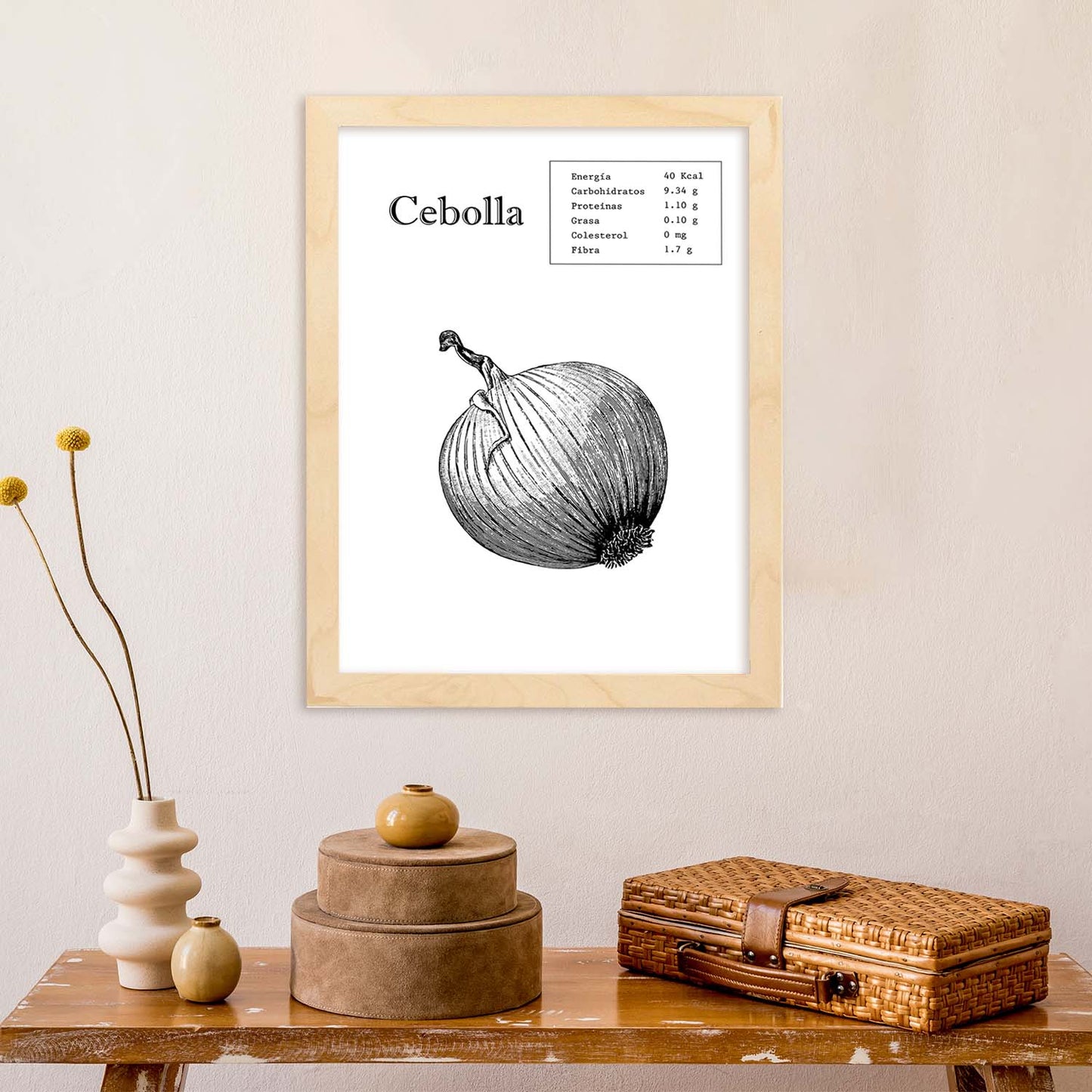 Poster de Cebolla. Láminas de frutas y verduras.-Artwork-Nacnic-Nacnic Estudio SL