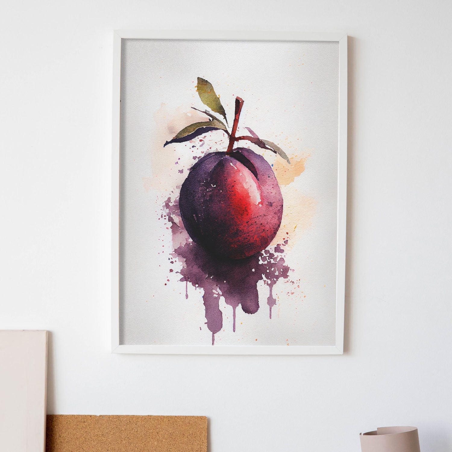 Nacnic minimalist Plumcot_1. Aesthetic Wall Art Prints for Bedroom or Living Room Design.-Artwork-Nacnic-A4-Sin Marco-Nacnic Estudio SL