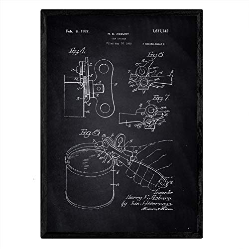 Poster con patente de Abrelatas. Lámina con diseño de patente antigua-Artwork-Nacnic-Nacnic Estudio SL