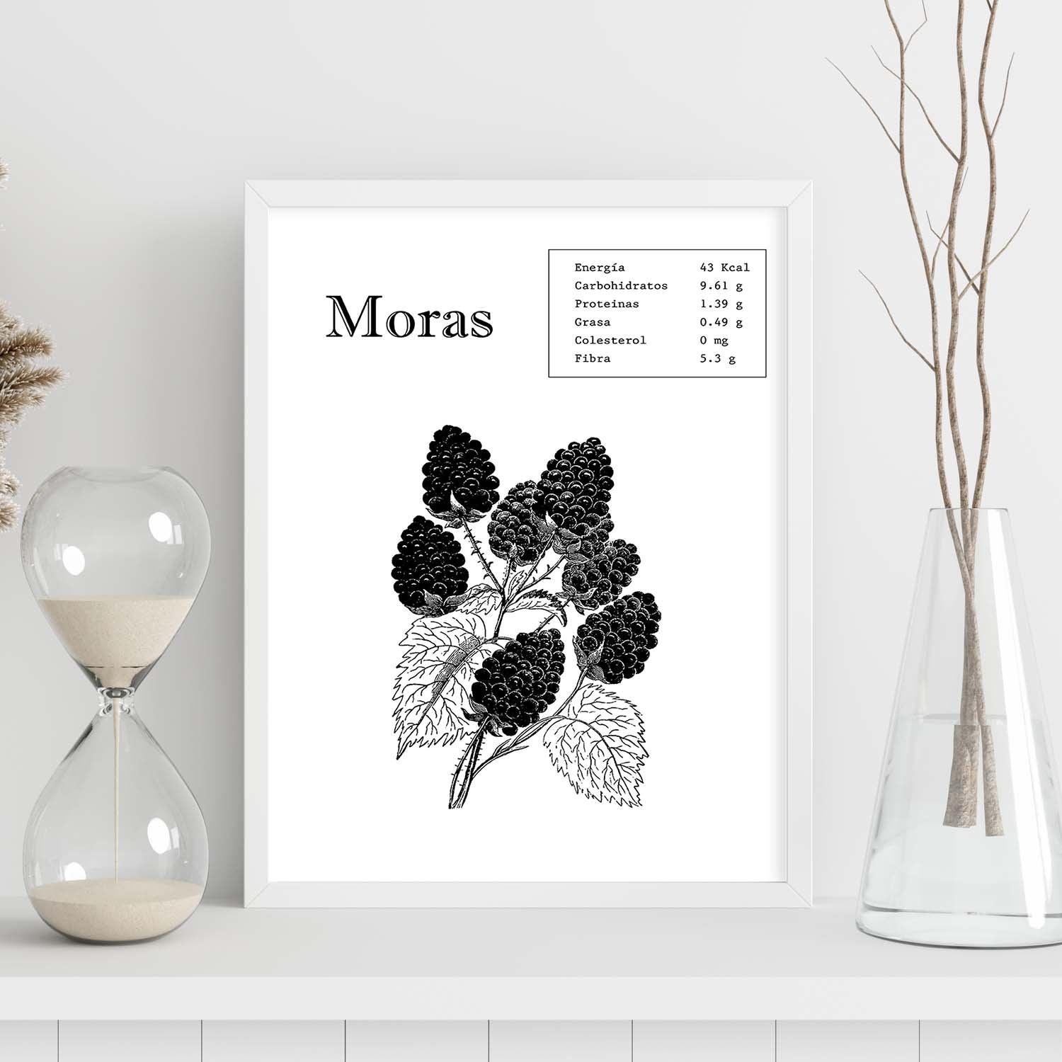 Poster de Moras. Láminas de frutas y verduras.-Artwork-Nacnic-Nacnic Estudio SL