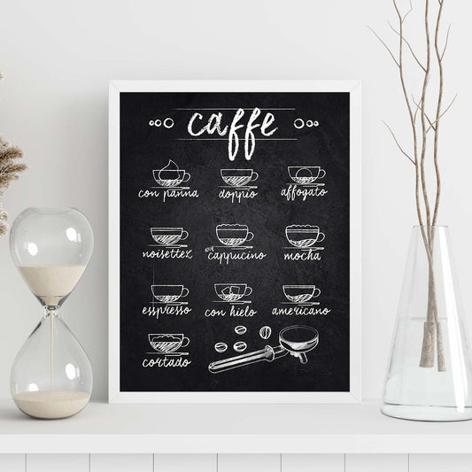 Láminas de café. Poster con diseño de Tazas y Cafés Italianos.-Artwork-Nacnic-Nacnic Estudio SL