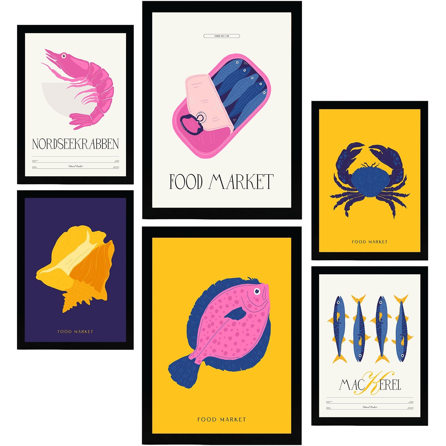Food and Plants Posters. Seafood. Nature and Botany-Artwork-Nacnic-Nacnic Estudio SL