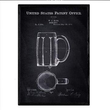Poster con patente de Jarra de cerveza. Lámina con diseño de patente antigua-Artwork-Nacnic-Nacnic Estudio SL