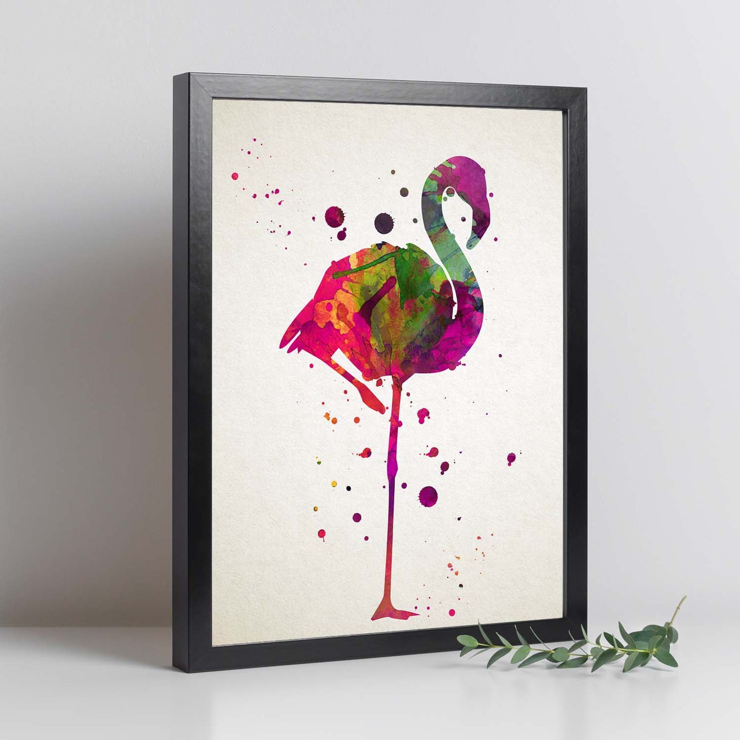 Poster de Flamenco estilo acuarela. Láminas de animales con estilo acuarela-Artwork-Nacnic-Nacnic Estudio SL
