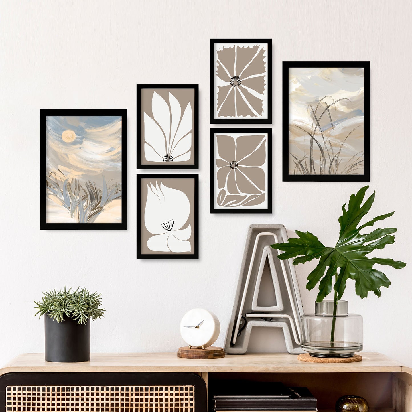 Nacnic Set de 6 Láminas de Naturaleza Latente y Paisajes Abstractos