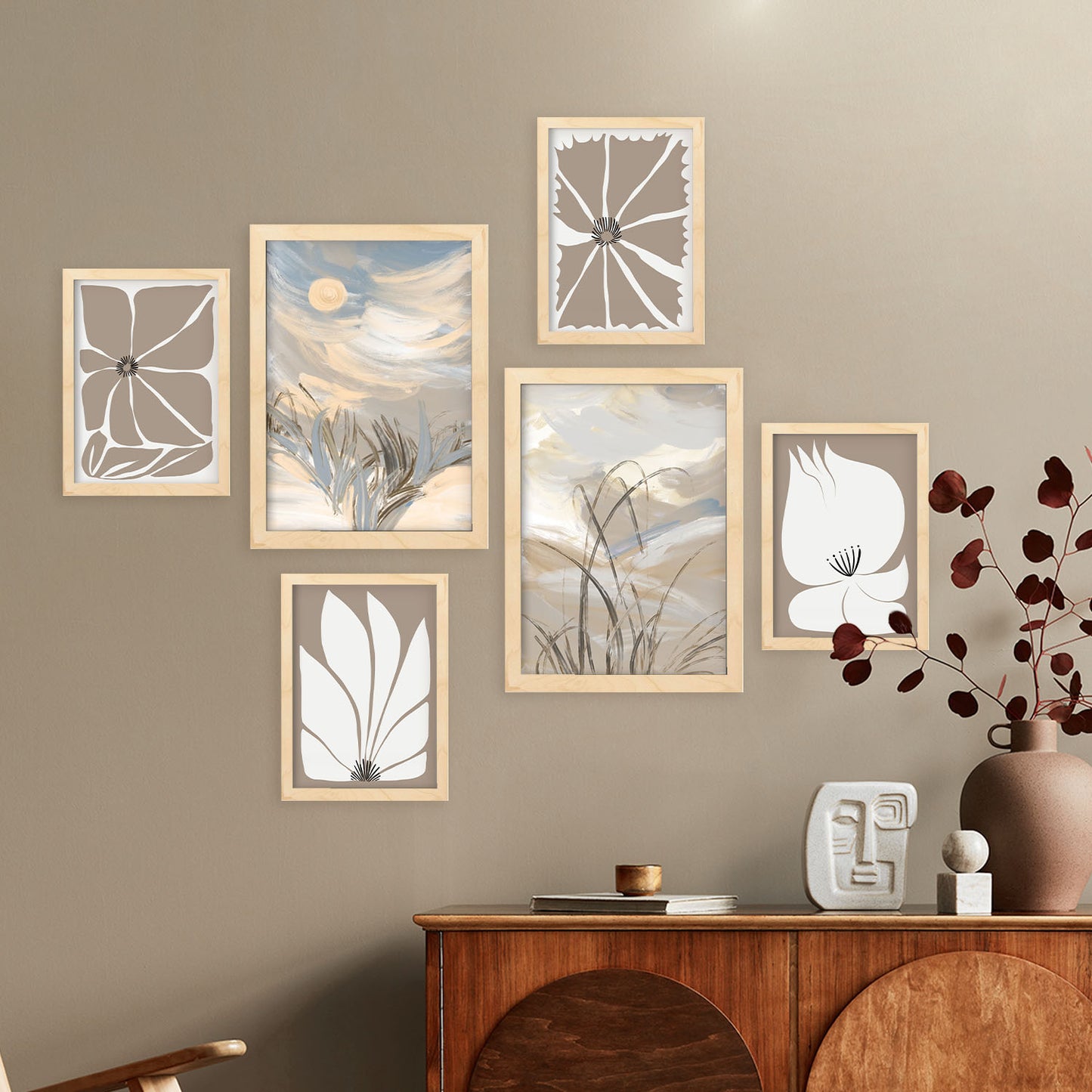 Nacnic Set de 6 Láminas de Naturaleza Latente y Paisajes Abstractos