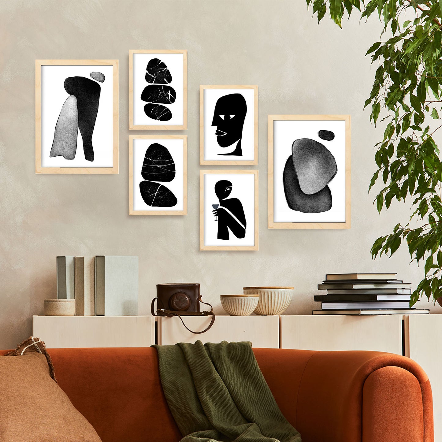 Nacnic Set de 6 Láminas de Amantes Abstractos