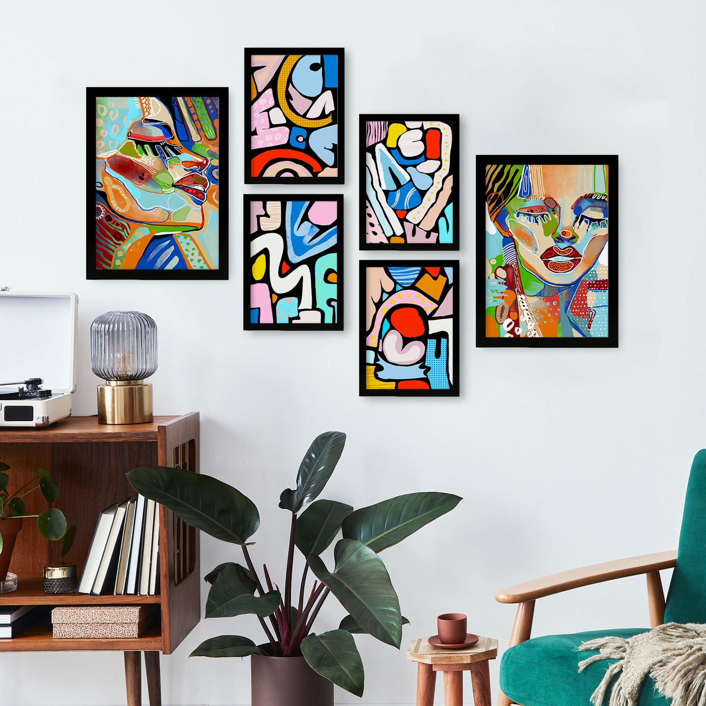 Nacnic Set de 6 Laminas Lady Mazarelli en Abstracto Femenino