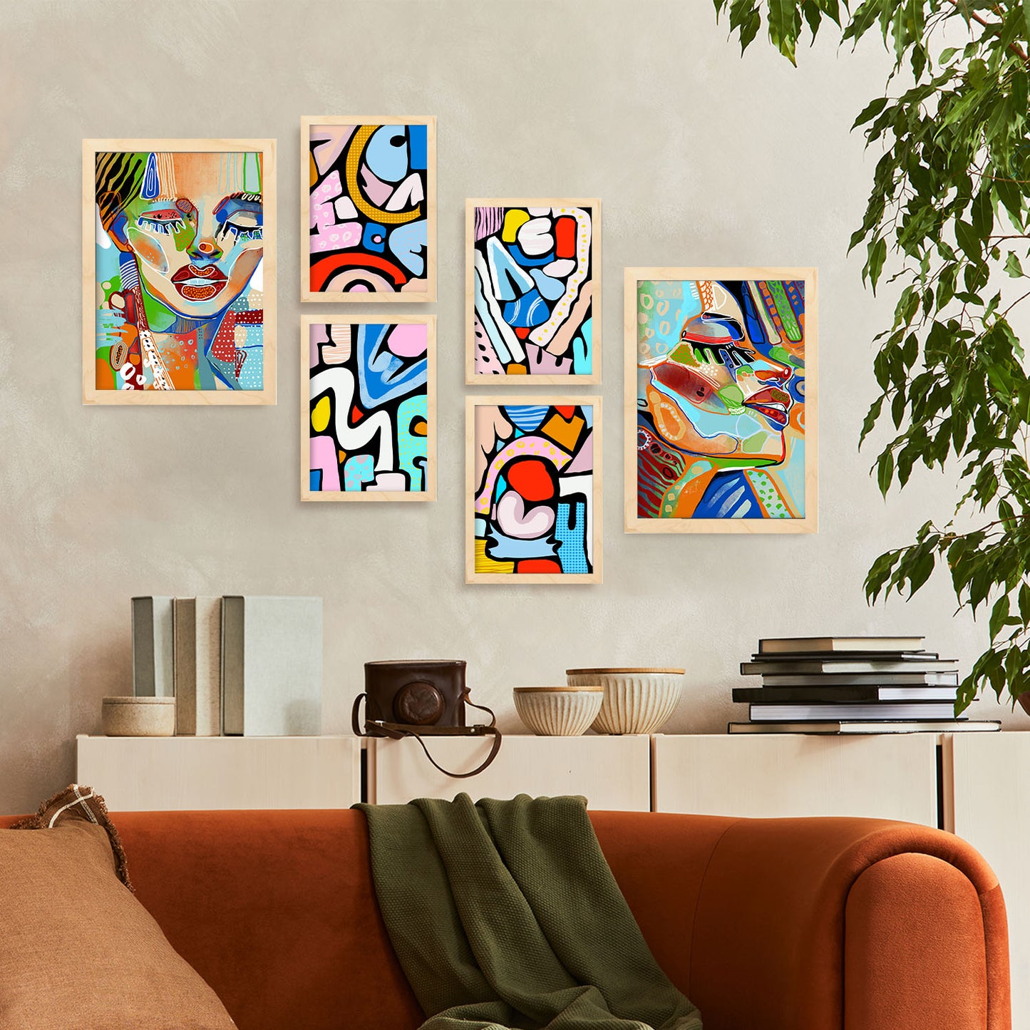Nacnic Set de 6 Laminas Lady Mazarelli en Abstracto Femenino