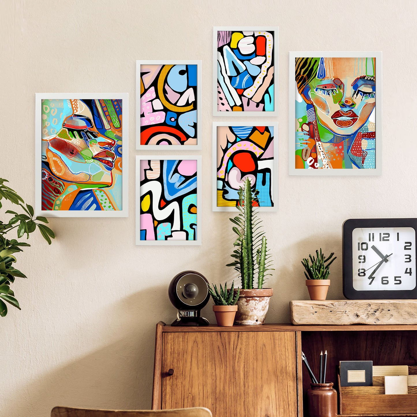 Nacnic Set de 6 Laminas Lady Mazarelli en Abstracto Femenino