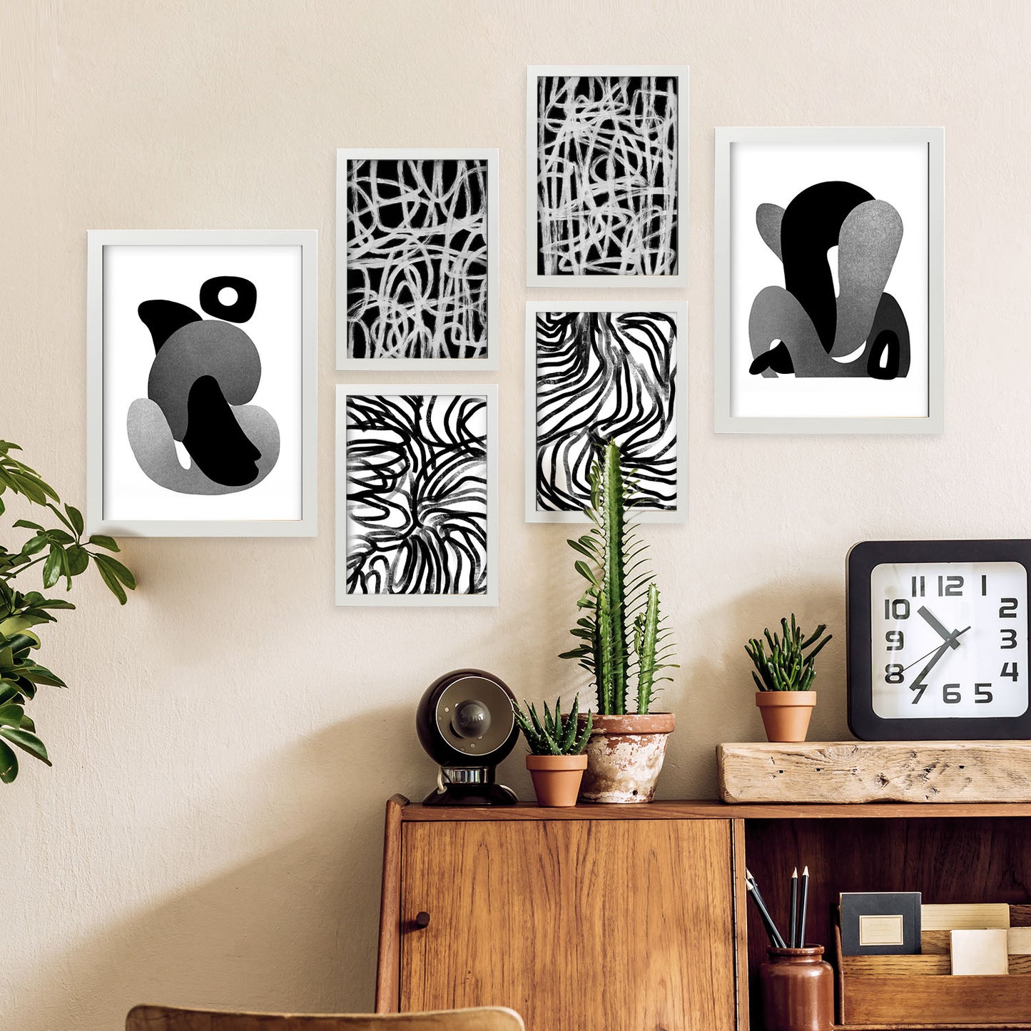 Nacnic Set de 6 Laminas de Artesanía de Kaput en Amantes Abstracto