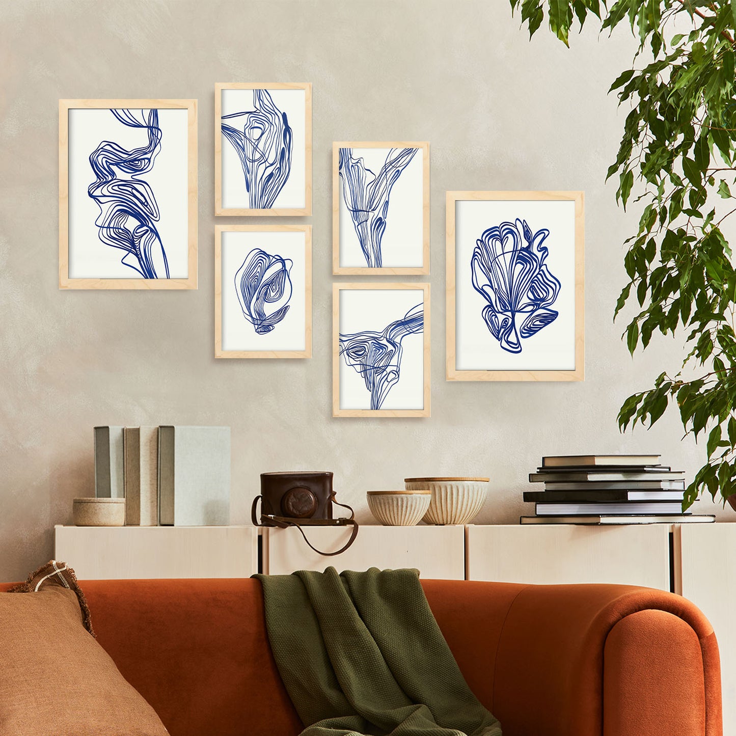 Nacnic Set de 6 Posters Atractivos en Resúmenes de Forma Estampados Decorativos