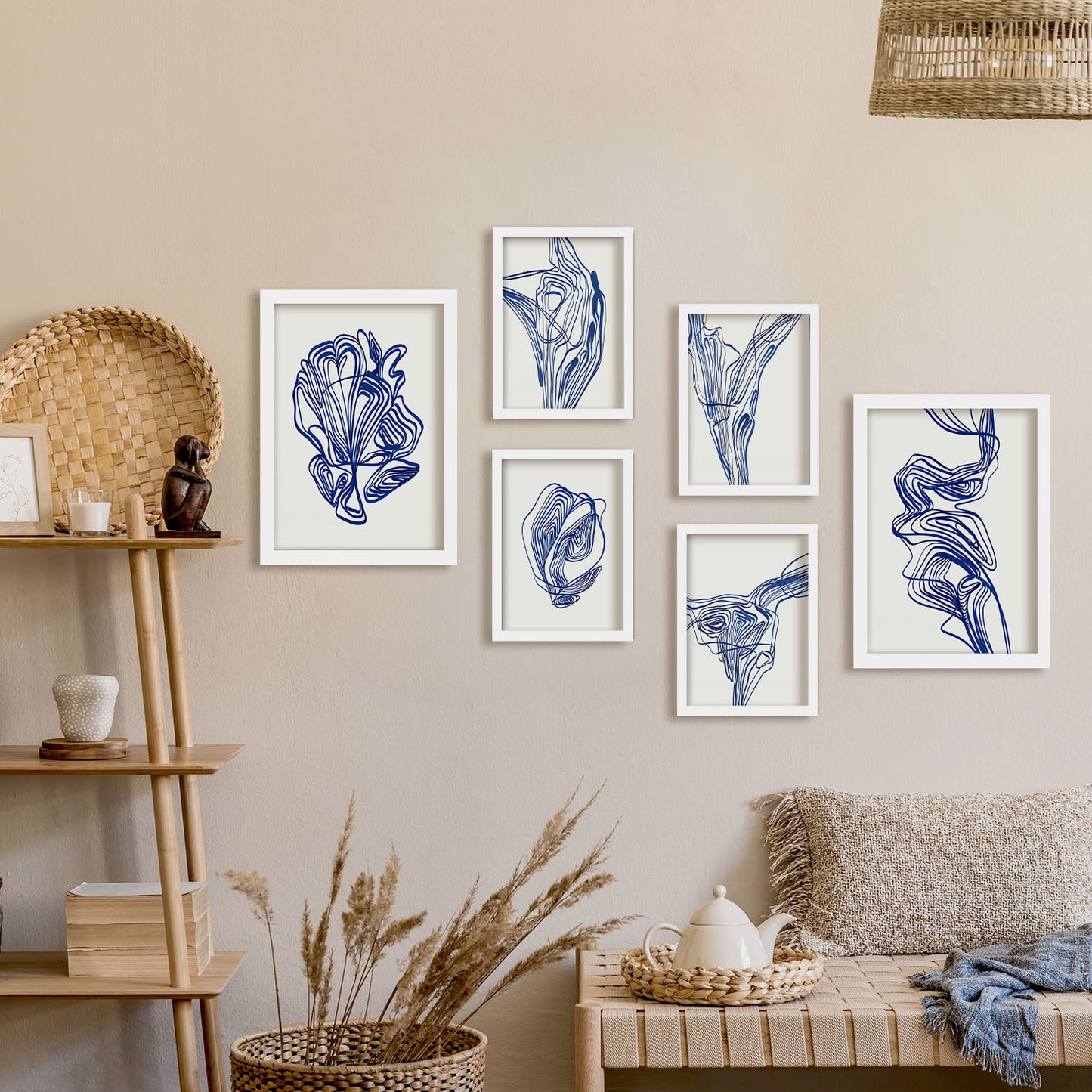 Nacnic Set de 6 Posters Atractivos en Resúmenes de Forma Estampados Decorativos