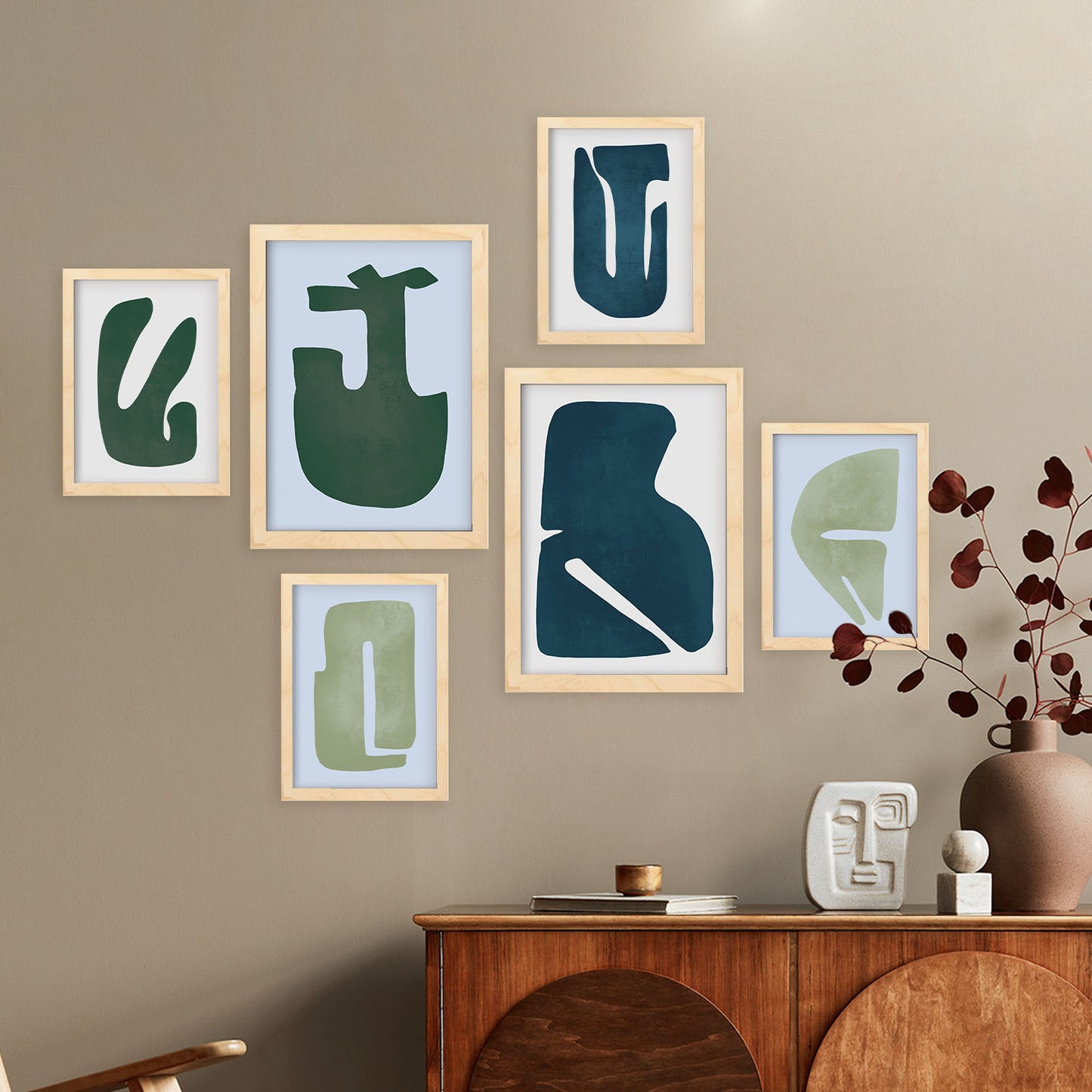 Nacnic Set de 6 Láminas de Buena Destreza en Resúmenes de Forma Estampados Decorativos Estéticos