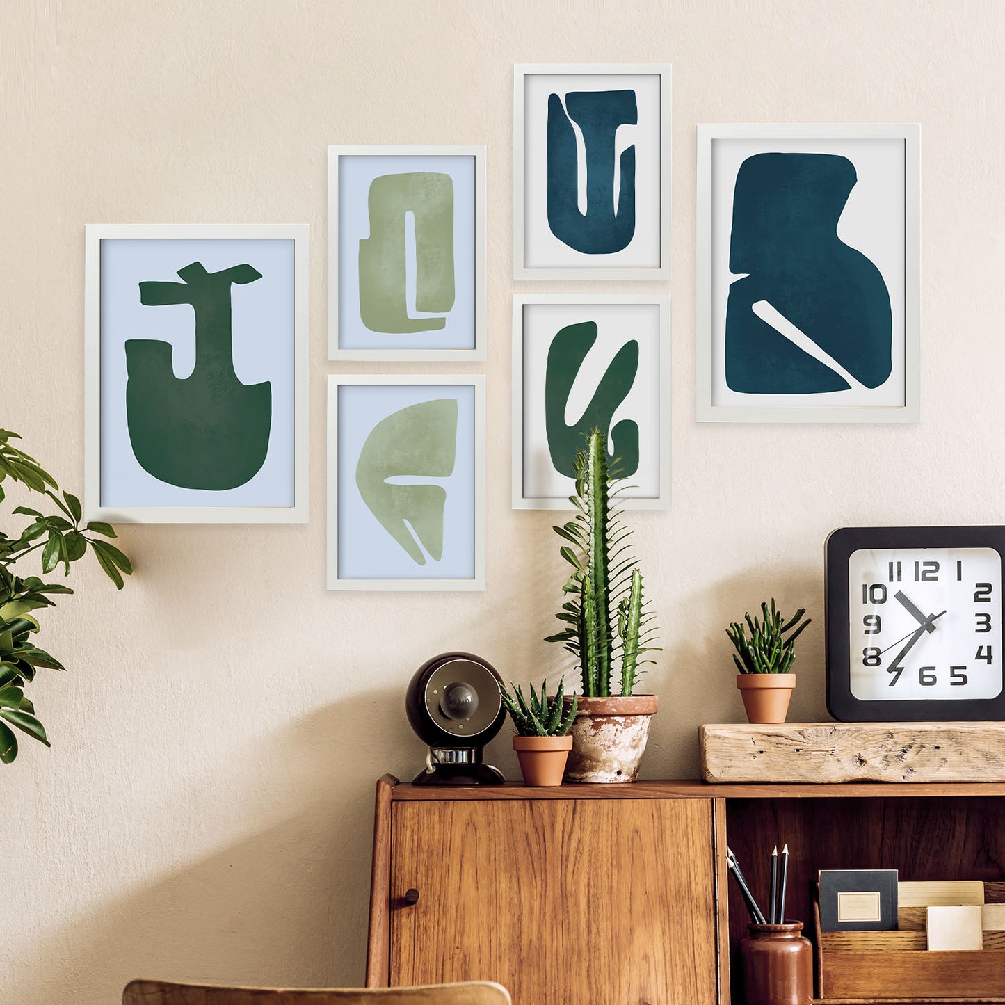 Nacnic Set de 6 Láminas de Buena Destreza en Resúmenes de Forma Estampados Decorativos Estéticos
