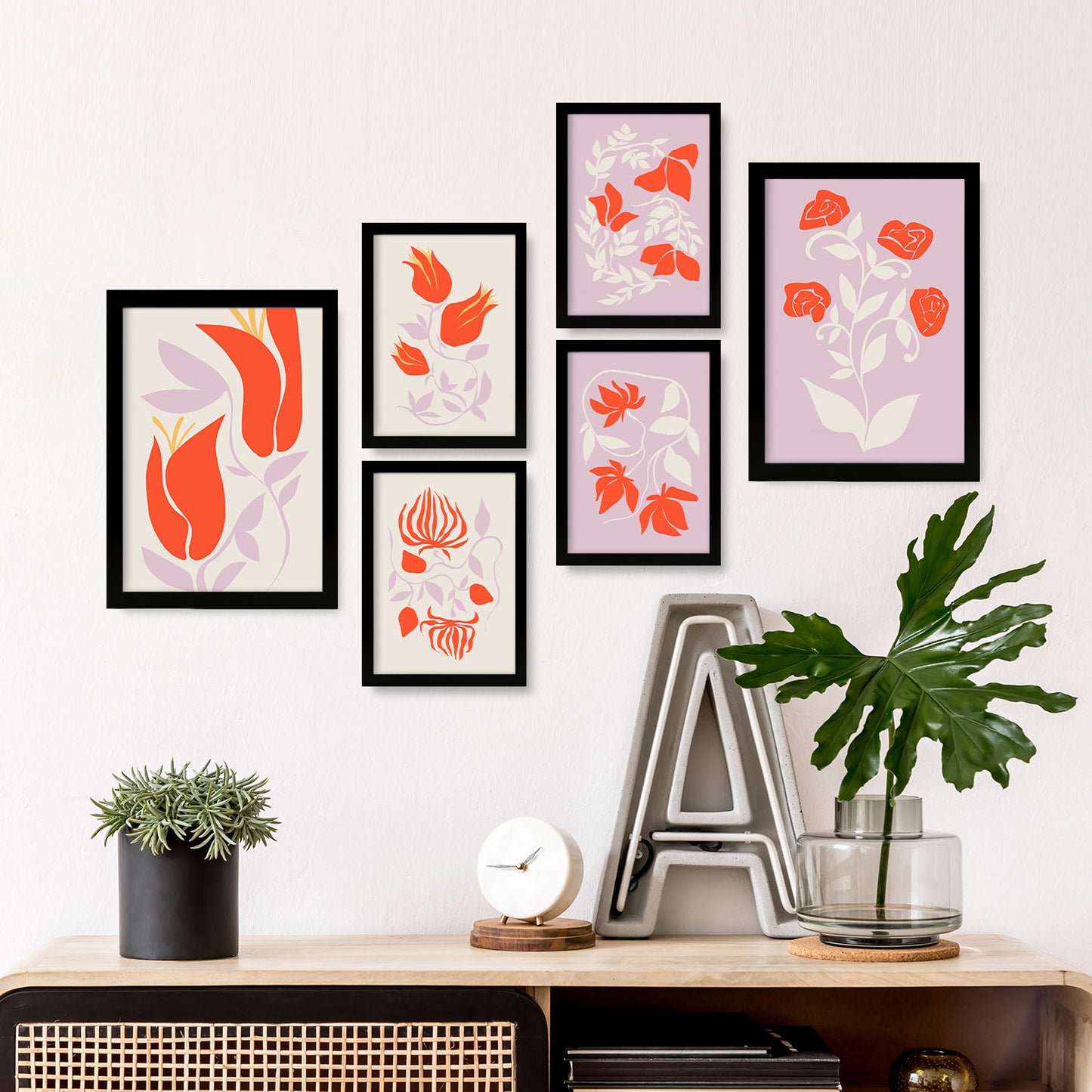Nacnic Set de 6 Láminas Abstractas de Flores Espléndidas