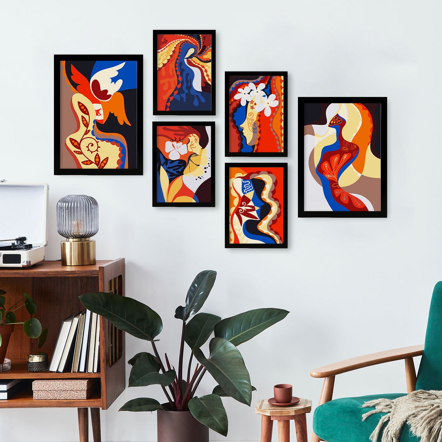 Nacnic Set de 6 Láminas Abstractas Femeninas en Dominio Fascinante