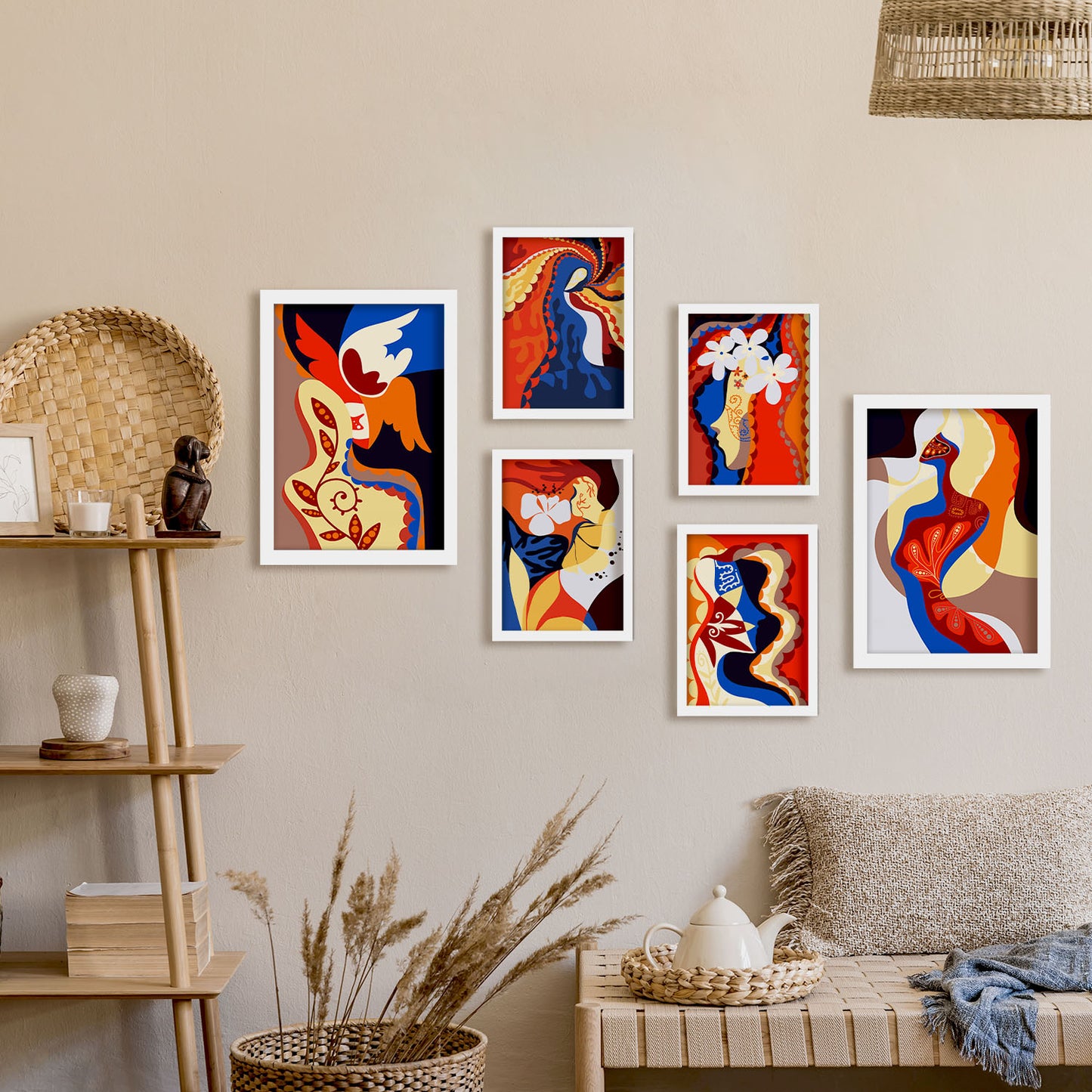 Nacnic Set de 6 Láminas Abstractas Femeninas en Dominio Fascinante