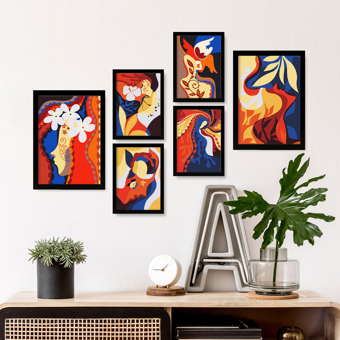 Nacnic Set de 6 Laminas de Collage Delicado en Abstracto Femenino