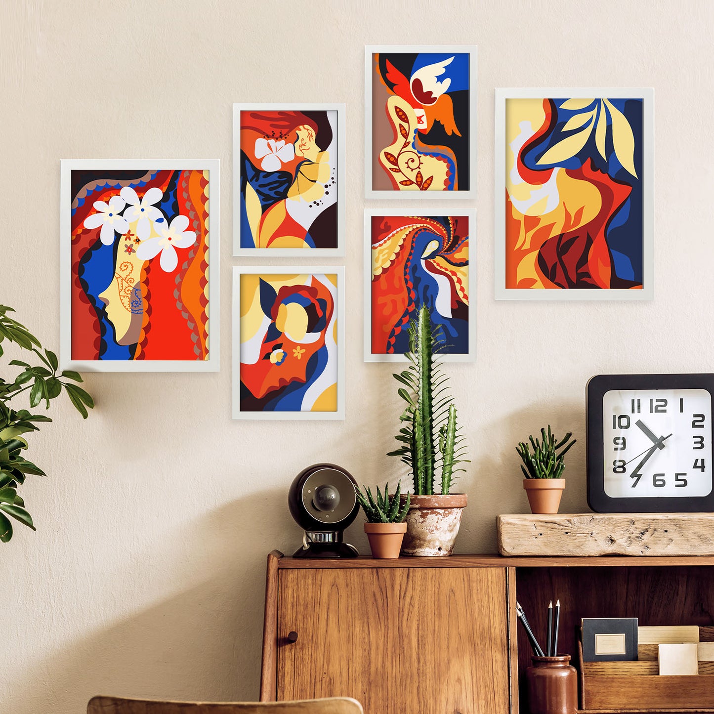 Nacnic Set de 6 Laminas de Collage Delicado en Abstracto Femenino