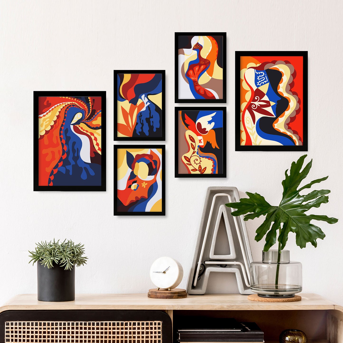 Nacnic Set de 6 Láminas de Encanto Atractivo en Abstracto Femenino