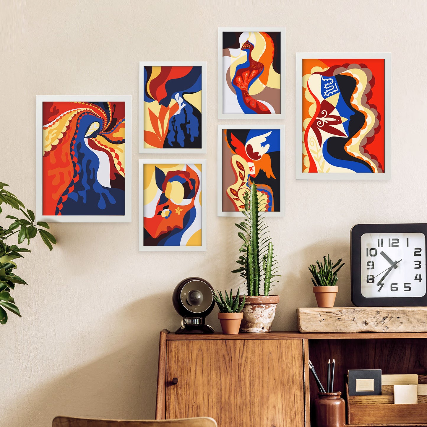 Nacnic Set de 6 Láminas de Encanto Atractivo en Abstracto Femenino