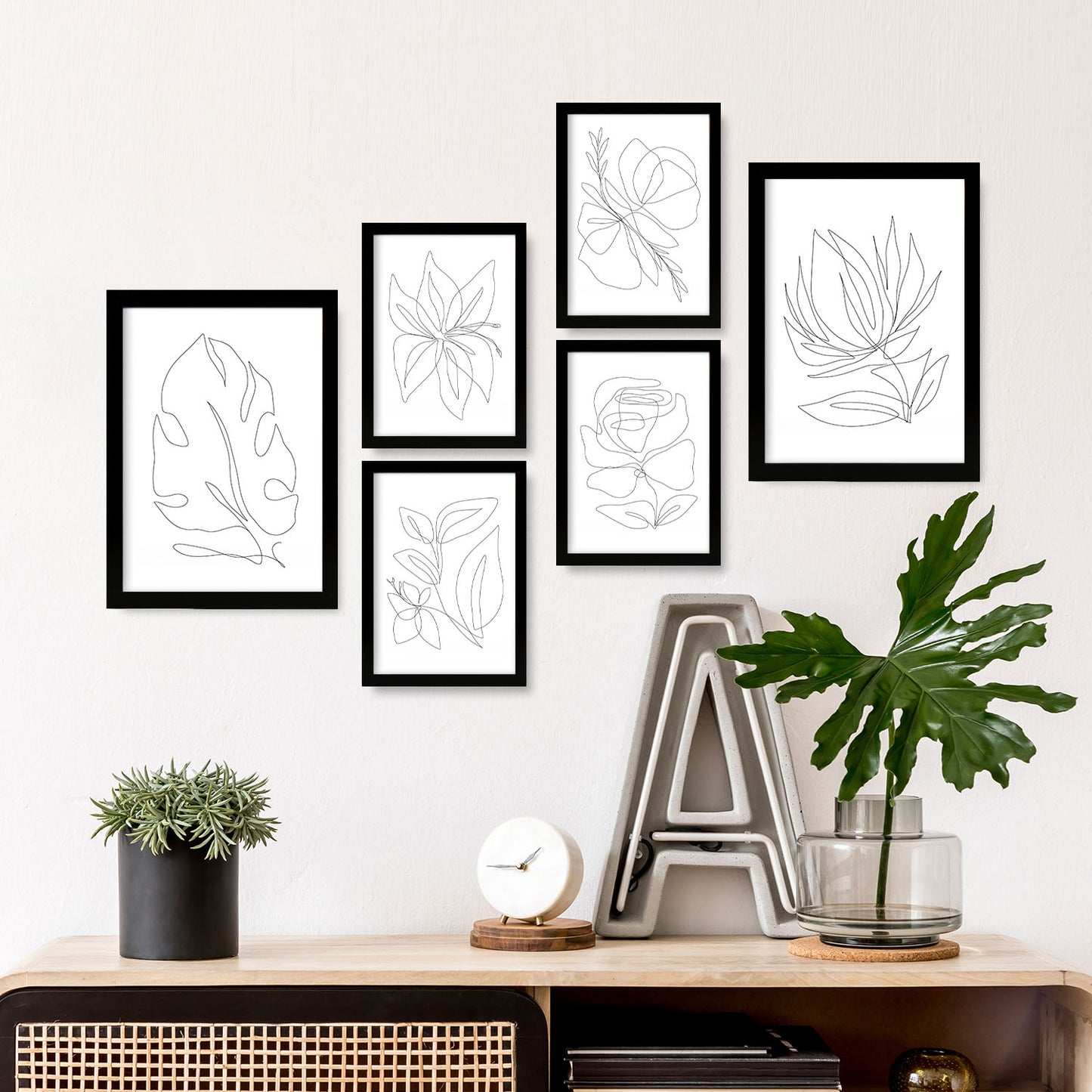 Nacnic Set de 6 Láminas Abstractas de Flores Estéticas