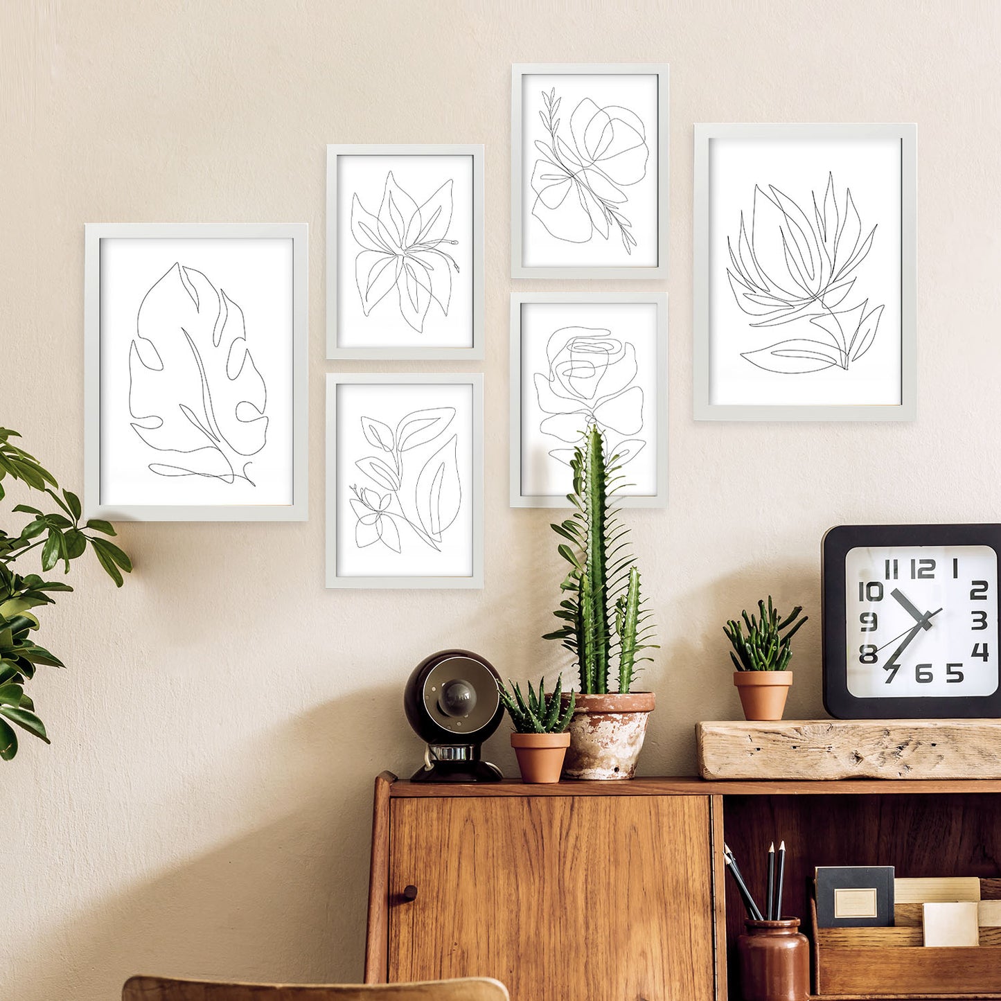 Nacnic Set de 6 Láminas Abstractas de Flores Estéticas