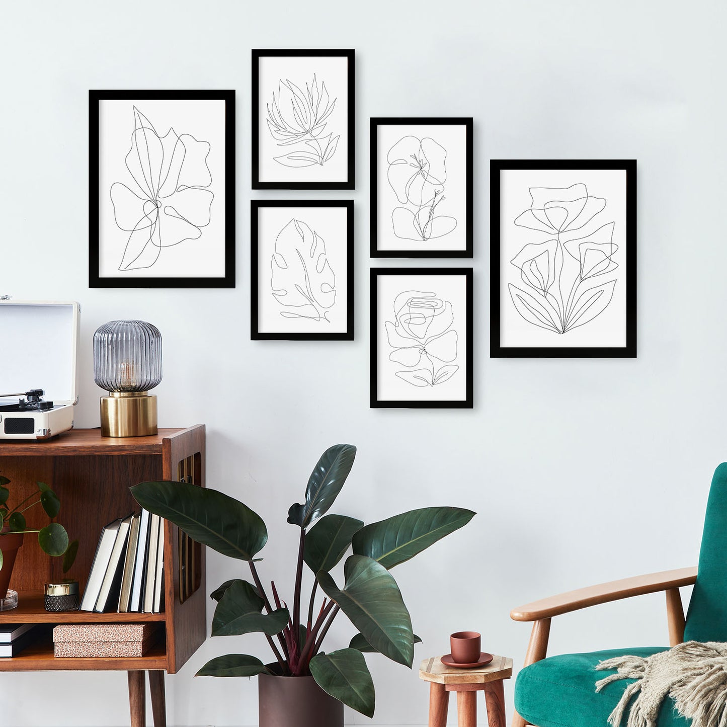 Nacnic Set de 6 Láminas Abstractas de Flores