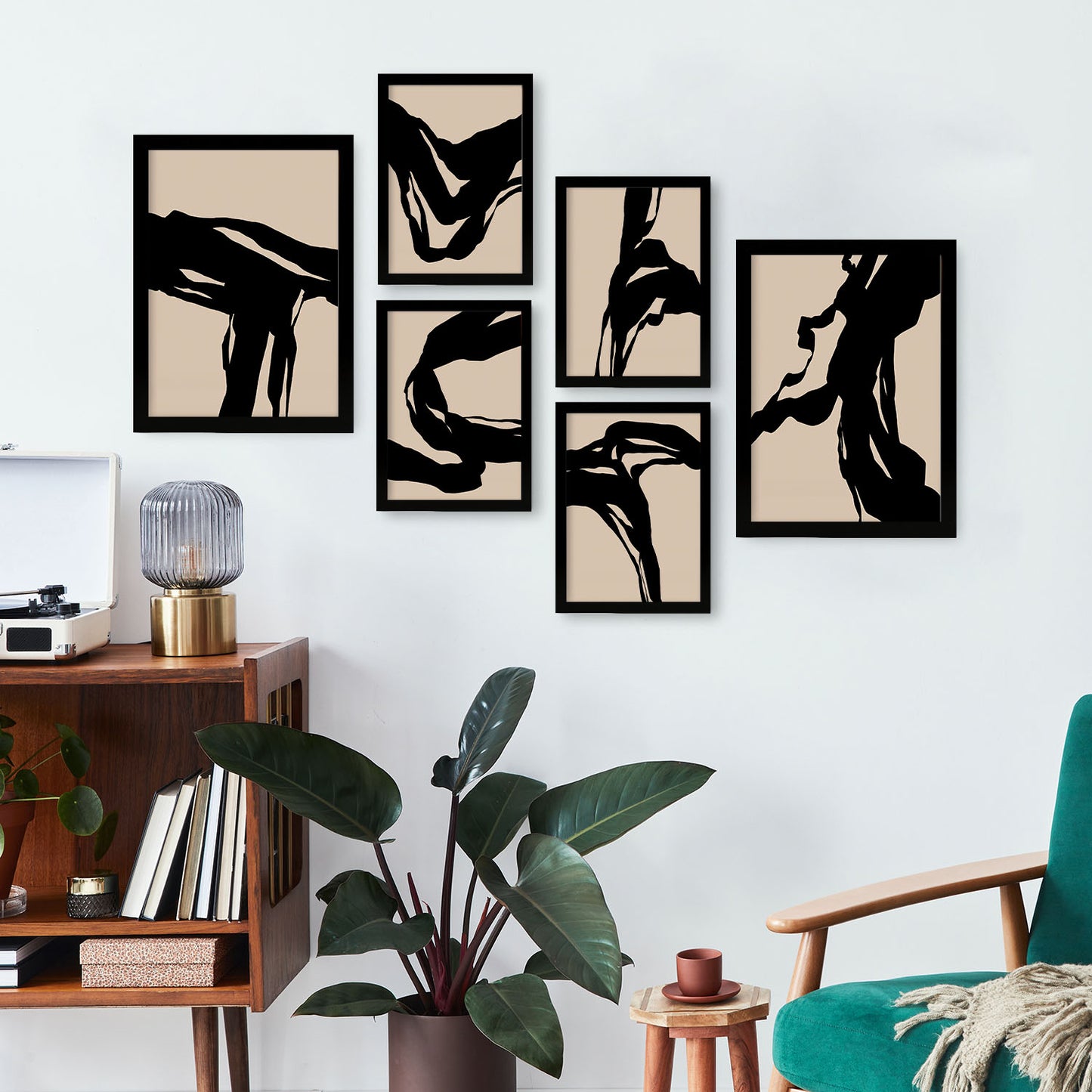 Nacnic Set de 6 Láminas Decorativas Estéticas en Forma Resumen