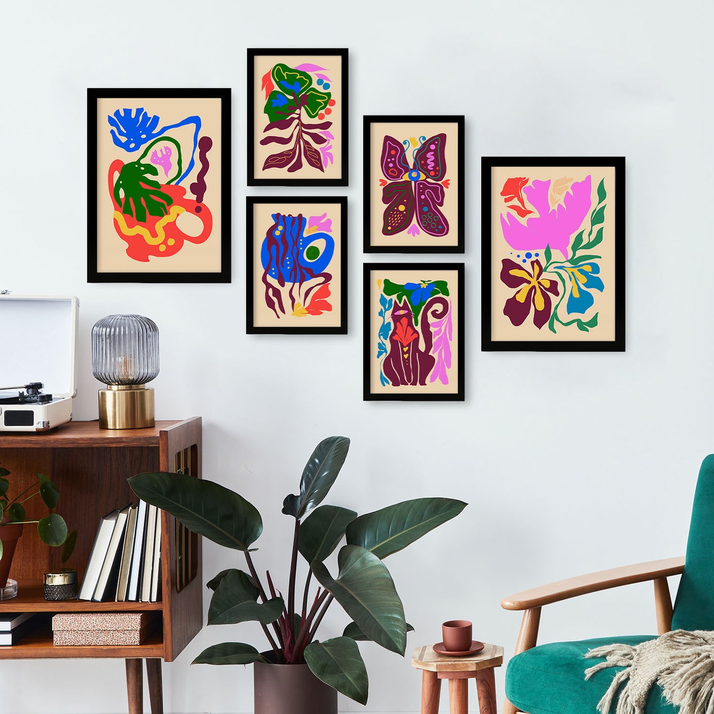 Nacnic Set de 6 Laminas Pintorescas y Abstractas de Flores