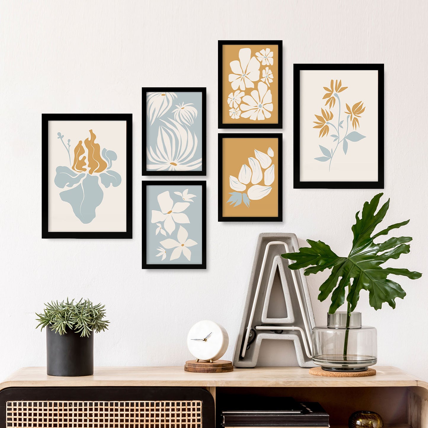 Nacnic Set de 6 Láminas Abstractas de Flores