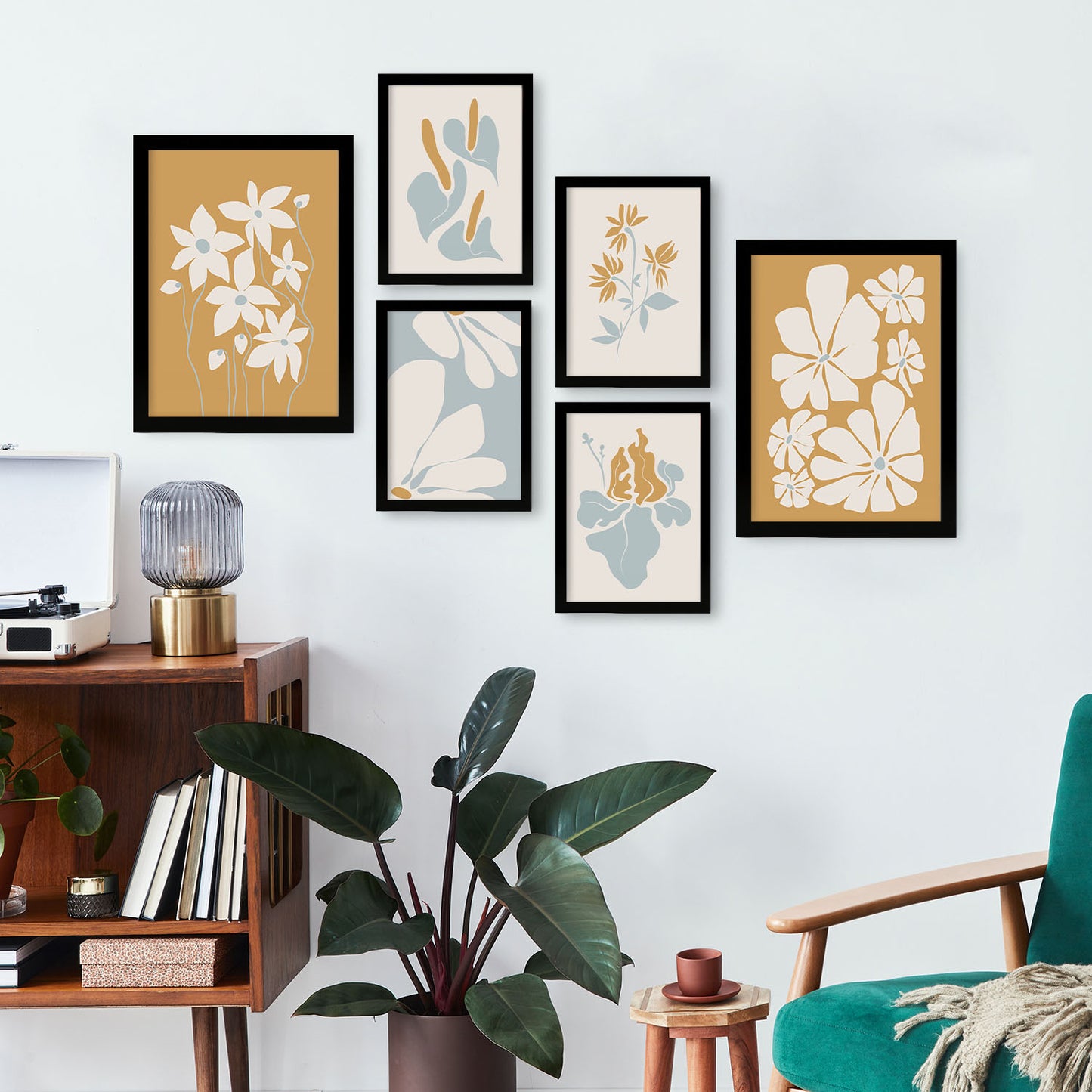 Conjunto Nacnic de 6 Láminas Abstractas de Flores