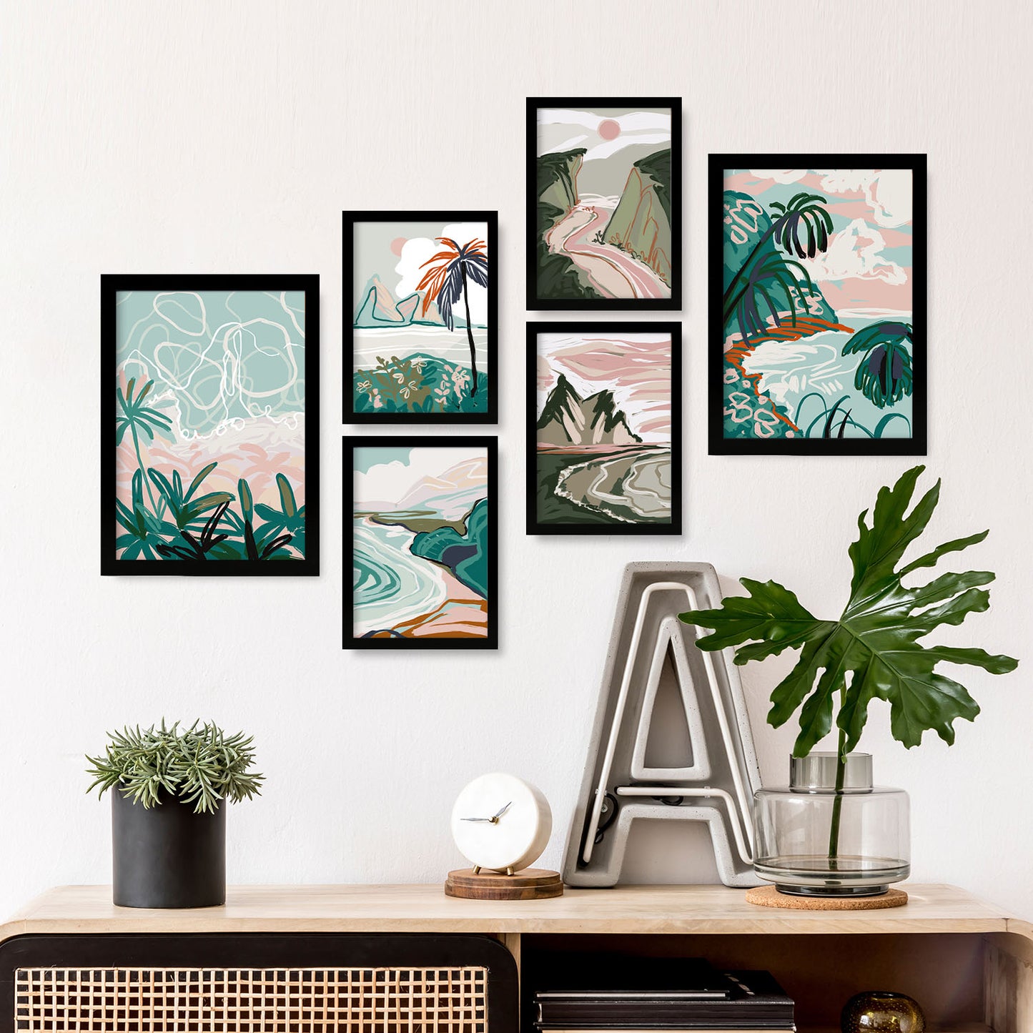 Nacnic Set de 6 Láminas de Resúmenes de Paisajes de Costas