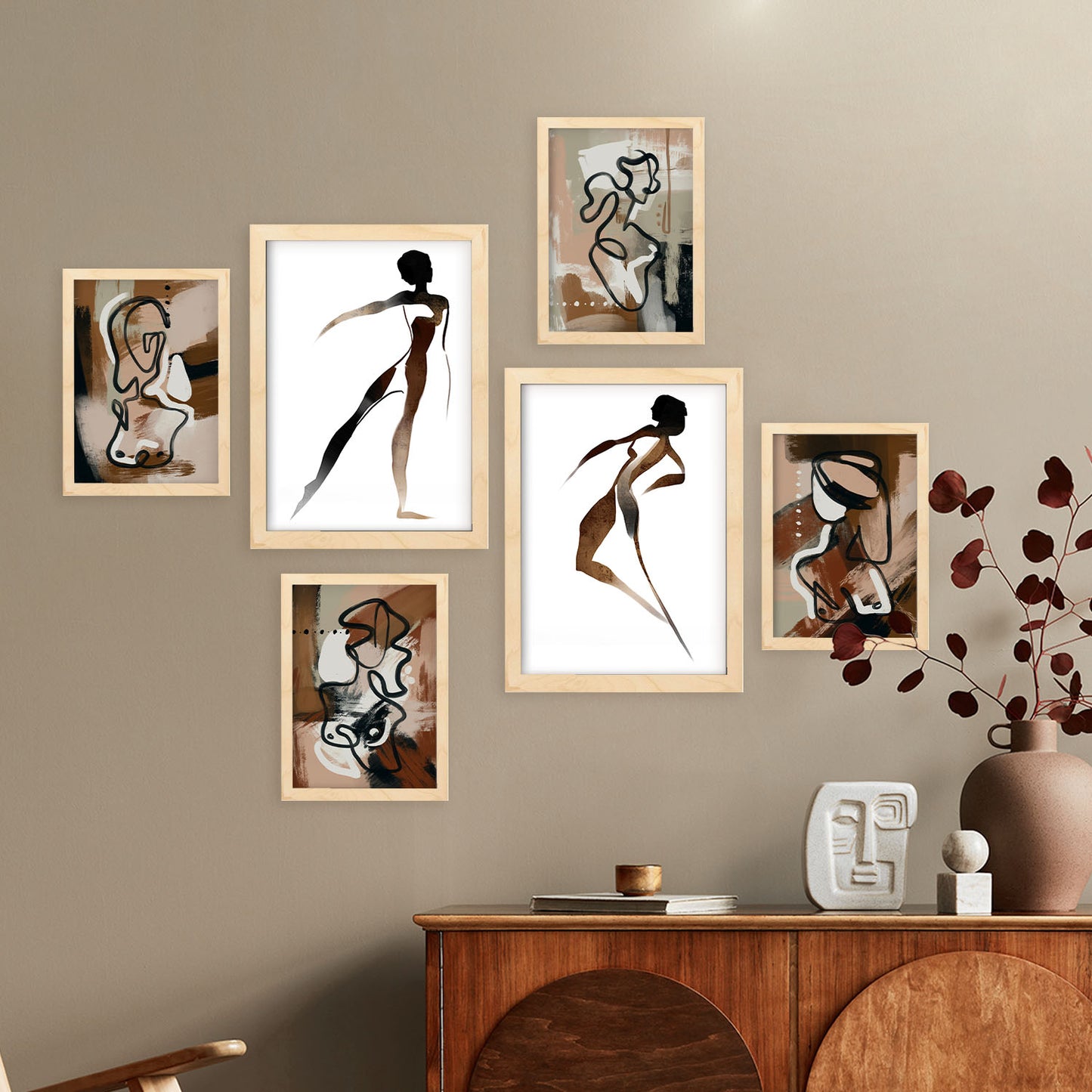 Nacnic Set de 6 Láminas Abstractas Femeninas Virtud del Cuerpo